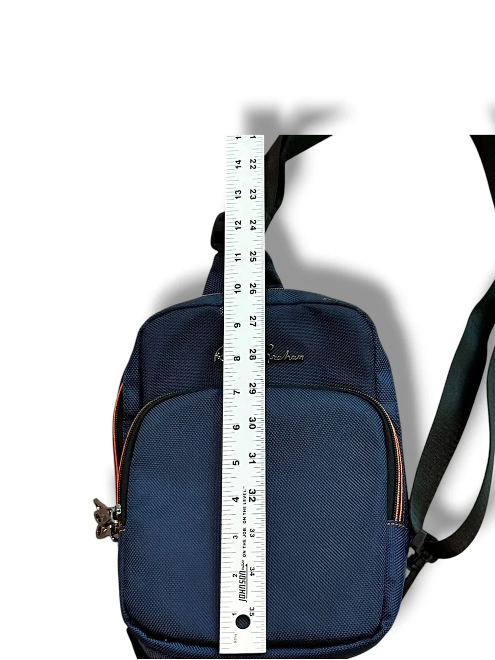 Robert Graham Randal Sling Bag Crossbody Messenger – Navy Blue Designer